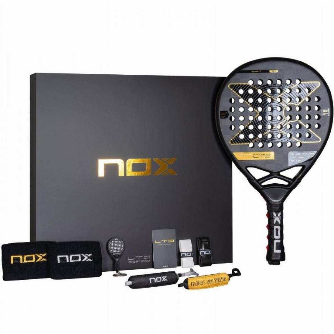 Nox AT10 Genius LTD Pack 2025 – Agustín Tapia Limited Edition Padel RacketDual-Face Carbon Construction: Features one side with 12K carbon fiber for enhanced control and another with 18K carbon fiber for increased power, allowing players to adapt to diffe
